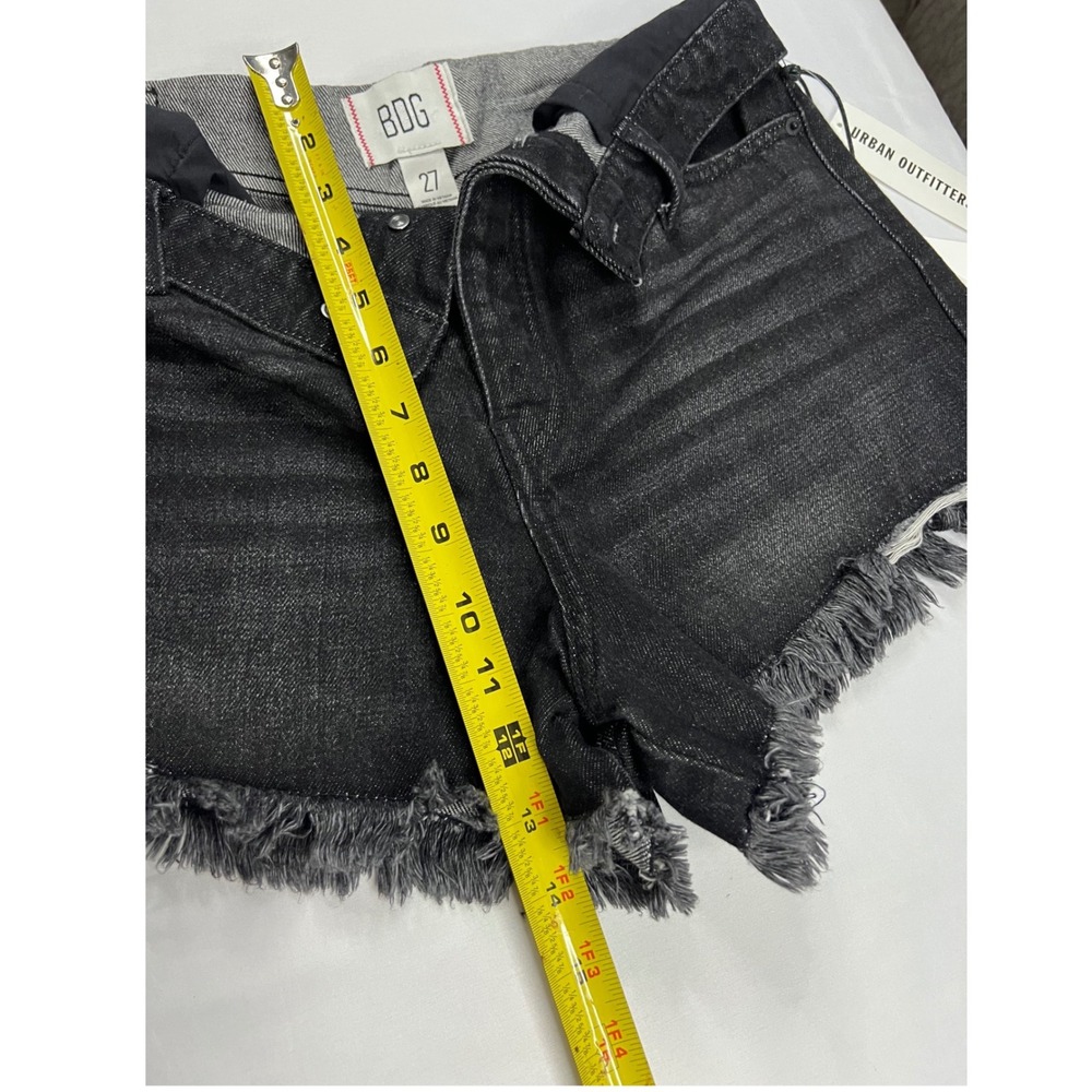 BDG Urban Outfitters High-Waist Distressed Black Denim Shorts Frayed Hem 27 - Picture 6 of 6